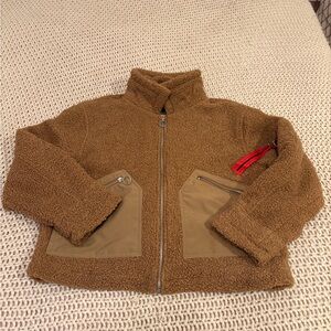 NWT Eleven Paris Brown Teddy Jacket with Tan Pockets
